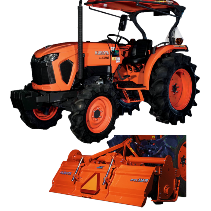 Kubota Tractor with Rotavator